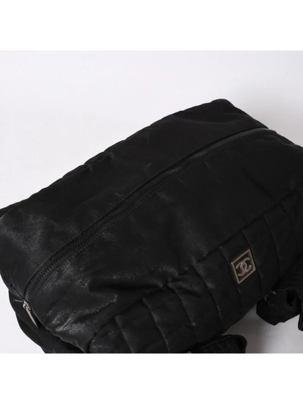Chanel Sports Line Boston Bag Quilted Black Silver